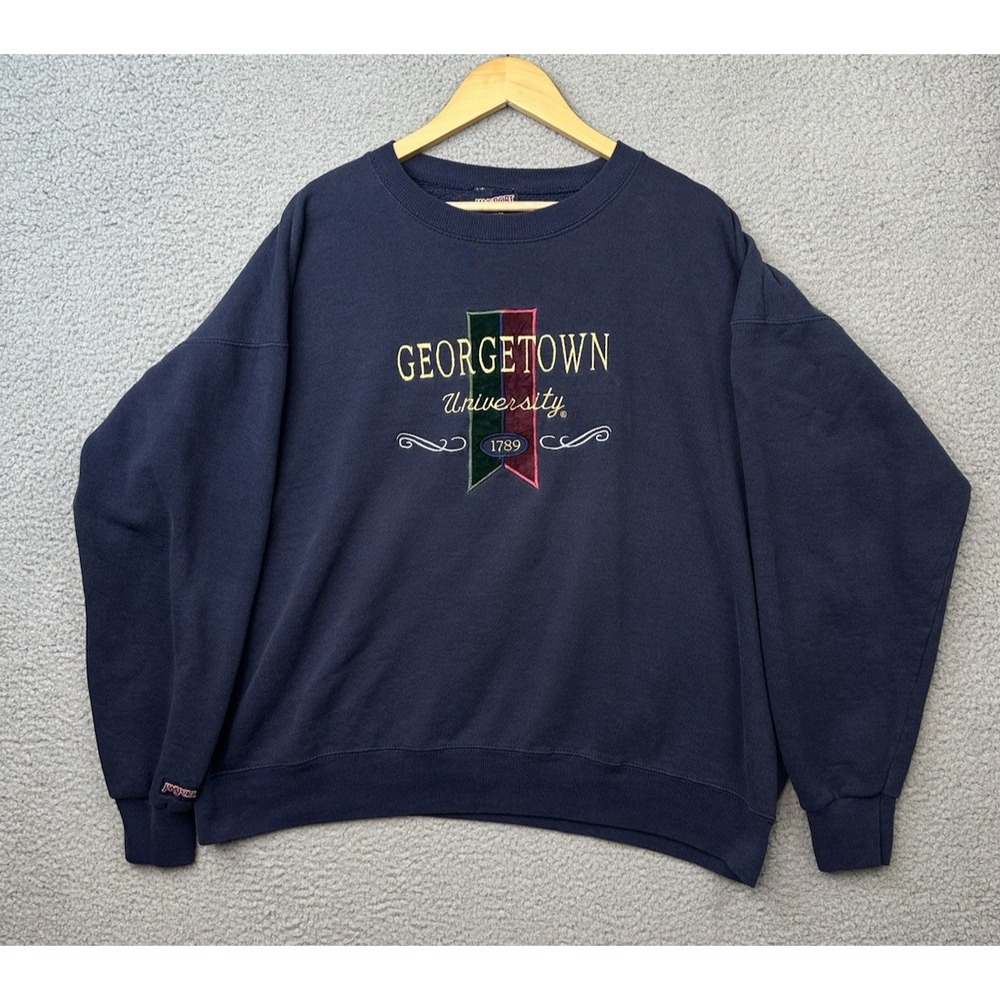 VTG 90s JanSport Georgetown University Embroidered Crewneck Sweatshirt XL USA